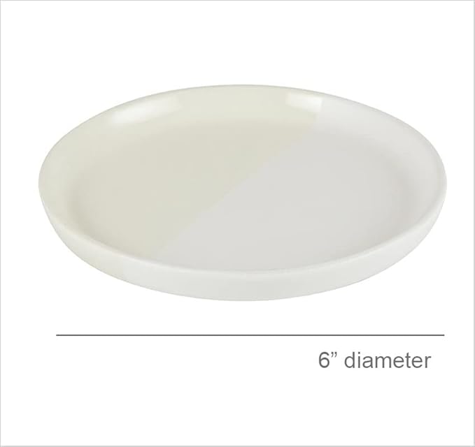 Santa Barbara Design Studio Appetizer Plates TableSugar Dipped Ceramic Tapas Plates, Set of 4, Off White | White