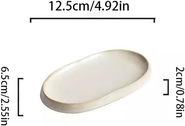 SONGCHAO Party Supplies Creative Oval Steamed Fish Plate Salad Plate Home Ceramic Tableware Restaurant Western Food Plate Appetizer Plate Party Plates (Color : 12.5cm)