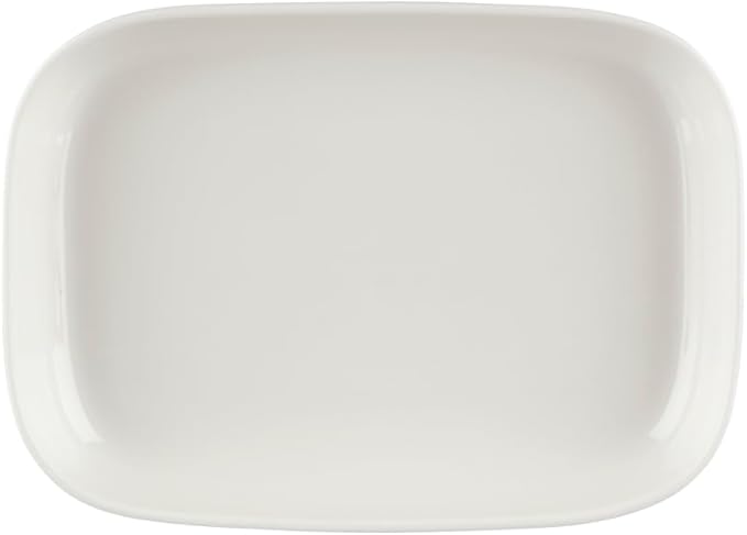 MARIMEKKO Oiva Siirtolapuutarha Black & White Serving Platter – Refine Your Kitchen Décor with Our Iconic White Stoneware – Stylish Serving Dishes for Entertaining (10 in x 7 in)