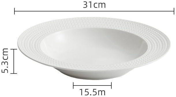 Dessert Plates Dinner Plate Simple Ceramic Salad Plate Kitchen Restaurant Main Dish Plate Household Pure White Soup Bowl Creative Tableware Dinner Plate Dinner Tableware(C 12inch)