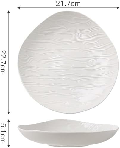 Kitchen Plates 7-inch Ceramic Plate Home Kitchen Appetizer Breakfast Tableware Dish Deep Restaurant Cafe Pasta Restaurant Plates(9 in)
