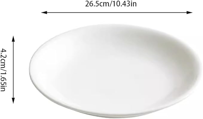 SONGCHAO Party Supplies 14-inch White Large Ceramic Deep Plate Soup Plate Home Pasta Plate Restaurant Salad Plate Appetizer Plate Party Plates (Color : 26.5cm)