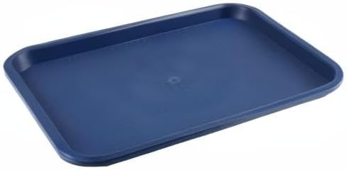 ZOENHOU 14 Pack 14 x 10 Inch Plastic Fast Food Tray, Rectangular Cafeteria Trays Serving Tray Bulk, Lunch Trays for Serving Home Restaurant Dinning Room Organization, Blue