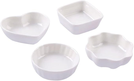 2pcs White Ceramic Dipping Dishes Square Porcelain Condiment Plates for Seasoning Sauce for Appetizers Dressings and Desserts Japanese Style