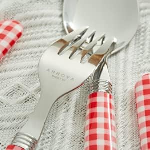ANNOVA Silverware Set Stainless Steel Colorful Tableware Kitchen Flatware Set Utensils, Includes Dinner Knives, Forks, Spoons, Salad Forks & Dessert Spoons (Mix/Checkered, 20 Pieces)