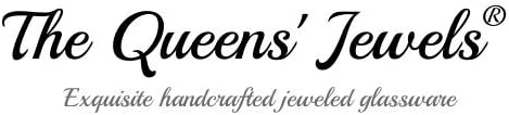 THE QUEENS' JEWELS Red Heart Jeweled Stemless Wine Glass, 21 oz. - Stunning and Dazzling Expression of Love Hand-Set Rhinestones Not Painted