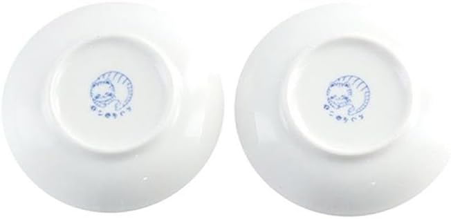 Japanese Sushi Sauce Plate Small Lucky Cat Pattern Soy Sauce Dish Mini Round Ceramic Glazed Plates for Appetizer Dessert Fruit(C)