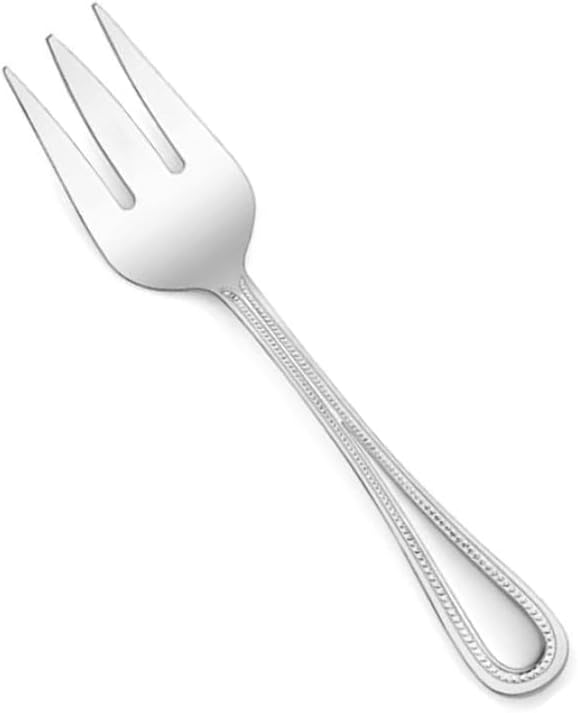 Soro Essentials- Stainless Steel Pearl Serving Fork Set of 12- Serving Utensils Serving Flatware Cutlery Kitchen Tableware Buffet Serving Utensils for Home Kitchen and Restaurant