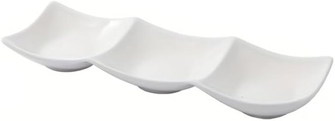 Sauce Dish 1PC Rectangular White Ceramic Plate Stackable Appetizer Snack Dip Plate Snack Plate