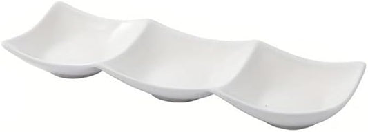 Sauce Dish 1PC Rectangular White Ceramic Plate Stackable Appetizer Snack Dip Plate Snack Plate