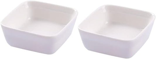 2pcs Square Condiment Dishes Ceramic Plate Dipping Sauce Bowls for Seasoning Appetizers Desserts