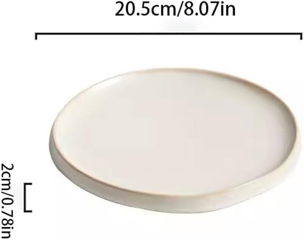 Kitchen Plates Creative Steak Plate Western Food Plate Home Flat Plate Salad Plate Restaurant Appetizer Plate Ceramic Tableware Restaurant Plates(20.5cm)