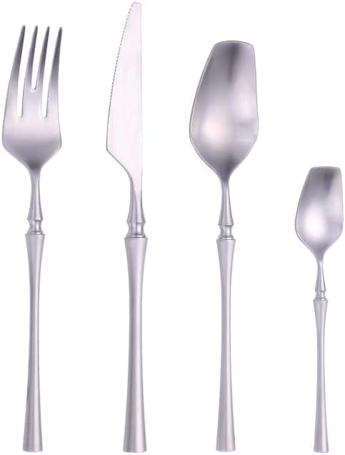 Stainless Steel Flatware serving set,Home Kitchen Eating Tableware Set,Dishwasher Safe,For Home Kitchen Restaurant Hote 4/16/24 Piece Knife And Fork Western Nordic Style 304 Western Food Knife, Fork A