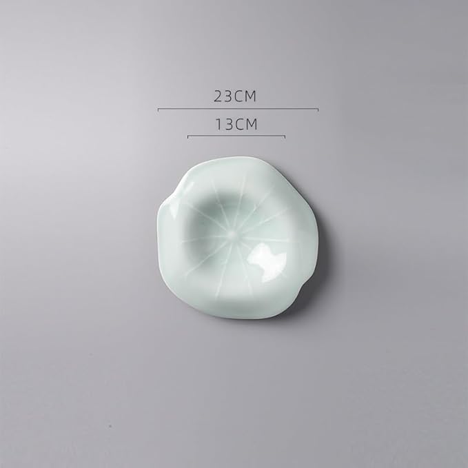 Kitchen Plates Hotel Restaurant Creative Ceramic Special-shaped Dish Plate, Western Food Salad Lotus Leaf, Suitable For Desserts And Appetizers Restaurant Plates(9in)