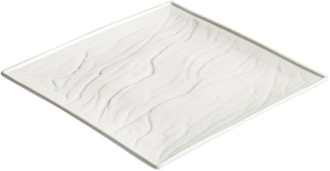 Ceramic Dinner Plate Western Dinner Plate Square Plate Hotel Restaurant Tableware Ceramic White Steak Plate Simple Ceramic Flat Plate Vegetable Plate Serving Plate，One Color 11.8inch