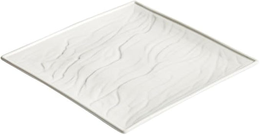 Ceramic Dinner Plate Western Dinner Plate Square Plate Hotel Restaurant Tableware Ceramic White Steak Plate Simple Ceramic Flat Plate Vegetable Plate Serving Plate，One Color 11.8inch