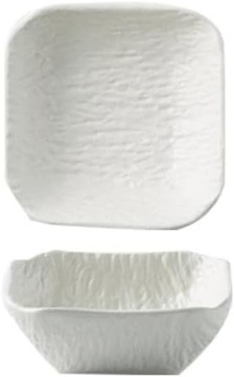 Appetizer Plates Stone Texture Square Sauce Dish Western Restaurant Dip Small Bowl Ceramic Restaurant Dip Flavor Dish for Condiment(White)