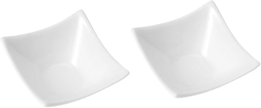 Garneck 2pcs Four-corner Ceramic Sauce Dishes Snack Plates for Appetizers Dipping Party Serving
