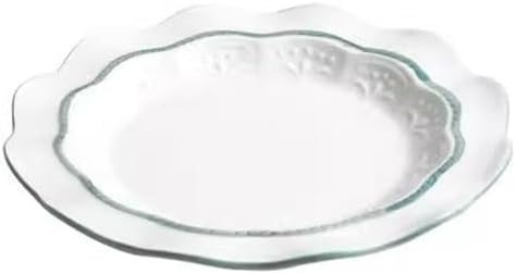 SONGCHAO Party Supplies Creative Petal Lace Dinner Plate Home Restaurant Kitchen Salad Plate Appetizer Plate Desktop Decoration Tableware Party Plates (Color : 26.5cm)