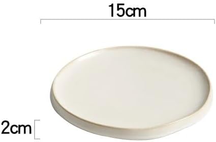 Reusable Dinner Plates Simple Ceramic Dinner Plates Round Pasta Steak Plate Restaurant Solid Color Creative Tableware Snack Dessert Tray Cooking Dishes Dinner Plate Salad Plates for Kitchen(6 inch)