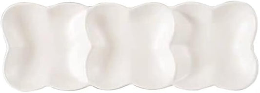 Appetizer Bowls Ceramic Three-grid Dinner Plate Sushi Platter Creative Snack Fruit Separated Snack Cold Dish Plate Three Consecutive Plates Salad Bowls (Color : Brass)