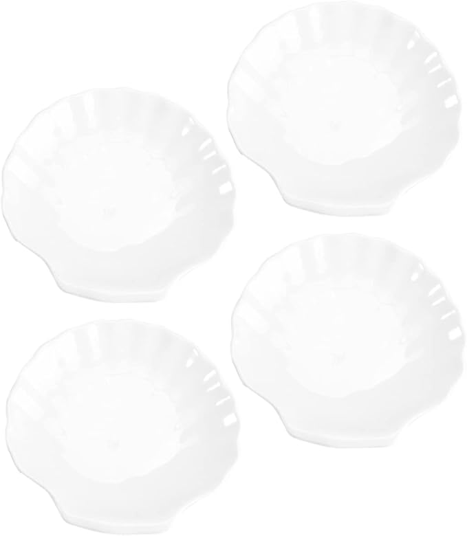 4Pcs Multi-Function Ceramic Plates Set Creative Dessert and Seasoning Plates Porcelain Side Dish Bowls for Home Dining Breakfast and Snacks