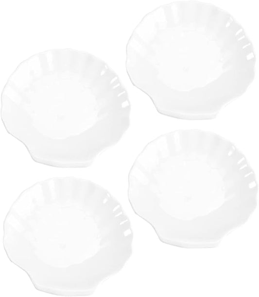 4Pcs Multi-Function Ceramic Plates Set Creative Dessert and Seasoning Plates Porcelain Side Dish Bowls for Home Dining Breakfast and Snacks