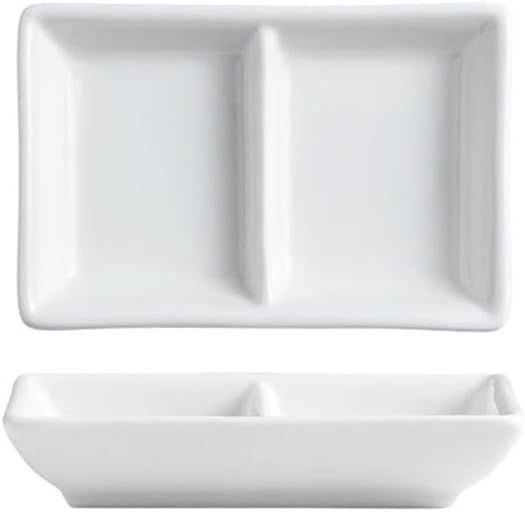 Appetizer Plates White Ceramic Seasoning Dish Sushi Dish Soy Sauce Dish Molecular Cuisine Tableware for Condiment(Small)