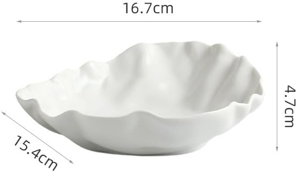 Creative 6-Inch Ceramic Appetizer Plates - Unique White Fruit Salad Bowls & Special-Shaped Breakfast Plates - Set of 8 Elegant Dinnerware for Home Use