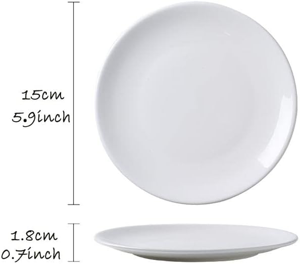 Dinner Plates, 6 Inch Ceramic Plates Set of 3, Porcelain Bone China Plates for Kitchen Serving Dishes