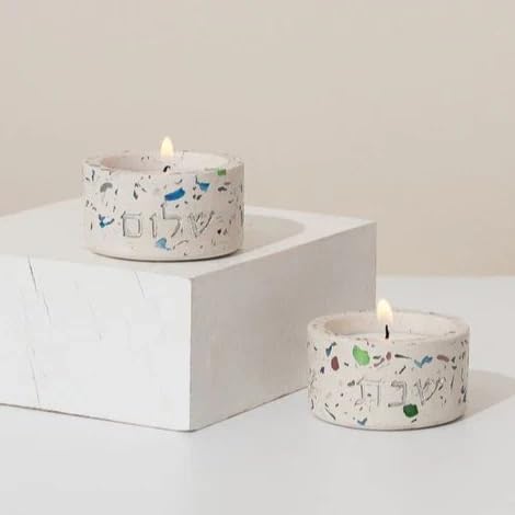 Suri Shabbat Candle Holder – Compact Shabbat Candlesticks for Jewish Home & Holiday Lighting, Stylish Metal Design, Decorative Candle Holders by Suri (Turquoise)
