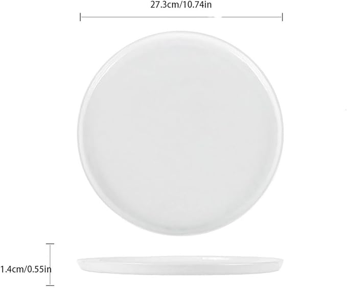 Dining Plates Simple Chinese Ceramic Plate Home Dish Plate Steak Pasta Plate Hotel Restaurant Side Dish Dessert Plate Dinner Plate(Medium)