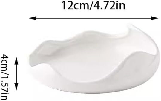 SONGCHAO Party Supplies White Ceramic Irregular Western Food Plate Home Appetizer Plate Salad Plate Hotel Restaurant Commercial Tableware Party Plates (Color : 4.7inch)