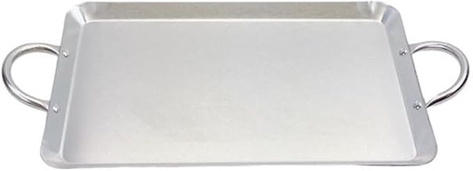 11-1/2" x 19" Stainless Steel Rectangular Serving Platter – Ottoman Tray with Handles for Kitchen, Parties & Decorative Display