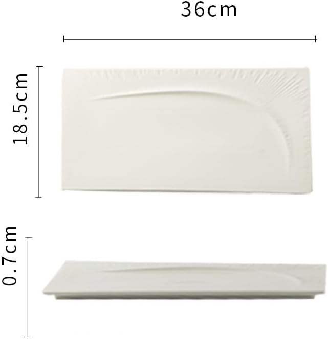 Dining Plates Creative Pure White Flat Plate Western Restaurant Steak Plate Simple Ceramic Tableware Dinner Plate(Medium)