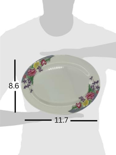 Mystic Romance Melamine 12-Piece Accent Plates, Lightweight Melamine Material (White)
