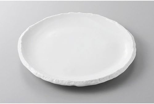 せともの本舗 Appetizer Plate, White Glaze Ripples 7.5 Plate, 8.9 x 8.7 x 0.9 inches (22.4 x 22 x 2.2 cm), Restaurant, Inn, Japanese Tableware, Restaurant, Commercial Use