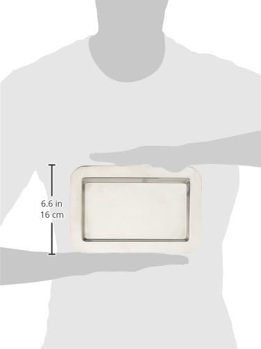 Frieling Silver Tray - 9.4 x 5.6 in Rectangular Polished Mirrored Finish - 18/10 Mirrored Stainless Steel Metal Serving Tray for Coffee, Tea & Desserts