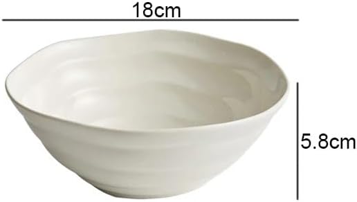 SONGCHAO Party Supplies Dish Plates Ceramic Fruit Salad Plates Irregular Shape Dinner Plates Restaurant Solid Color Tableware Ramen Noodle Bowls Soup Bowls Party Plates (Color : 7 inch)