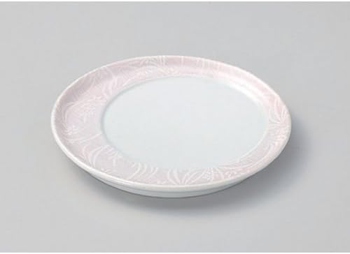 せともの本舗 Round Pink Cluster Double Round Appetizer Plate, 7.3 x 0.8 inches (18.5 x 2 cm), Fruit Dish, Japanese Dish, Restaurant, Inn, Commercial Use