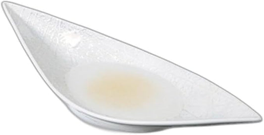 Yellow Fuki Luster Serving Dish, 13.1 x 4.8 x 2.1 inches (33.3 x 12.2 x 5.3 cm) | Appetizer Plate, Reinforced Porcelain Setomonohonpo