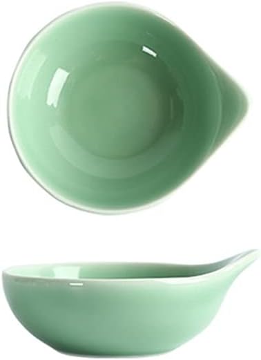 Ceramic cutlery salad bowl Dessert Plates 4.41in Cramic Appetizer Plates Soy Sauce Dishes with Handle Dipping Bowls for Vinegar Ketchup Sushi Appetizer Server Bowl for Wedding small bow