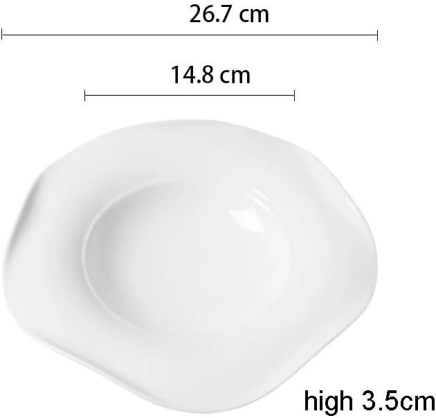 Kitchen Plates Ceramic Dinner Plate Irregular Shape Pasta Sushi Steak Plate Simple Restaurant Solid Color Tableware Dessert Tray Cooking Dishes Cold Dish Plate Restaurant Plates(A 10.5 inch)