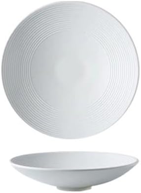 Kitchen Plates Round Moon Deep Plate Ceramic Appetizer Pasta Home Salad Large Soup Bowl Restaurant Tableware Western Food Kitchen Restaurant Plates(A,9.5 in)