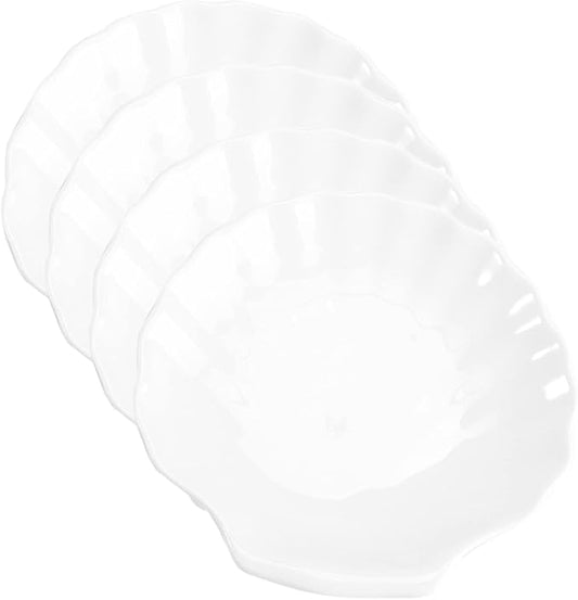 GLEAVI 4-Piece Shell-Shaped Ceramic Plates Set Multipurpose Food Serving Dishes for Breakfast Appetizers and Desserts Elegant Kitchen Supplies