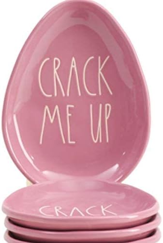 (BF Ceramic Egg Shaped Appetizer Plates - CRACK ME UP