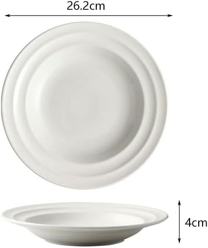 Dinner Plates 10-inch Chinese Simple Appetizer Plate Western Salad Deep Soup Bowl Ceramic Household Large Creative Hotel Cold Dish Kitchen Salad Bowl