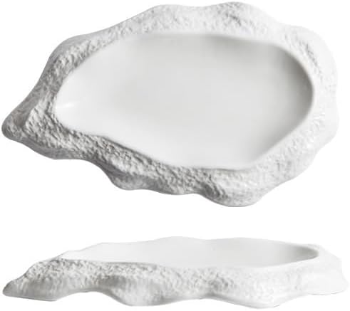 Appetizer Plates Hotel Creative Ceramic White Oyster Plate Commercial Restaurant Dessert Plate Home Cheap Plates(A)