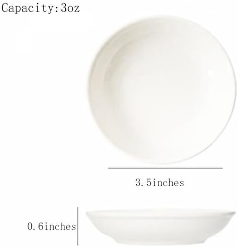 6 Pack Dipping Bowls Sauce Dishes, 3.5 Inches Ceramic Soy Sauce Dish, Round Side Dishes, Small Appetizer Plates for Dinner Party