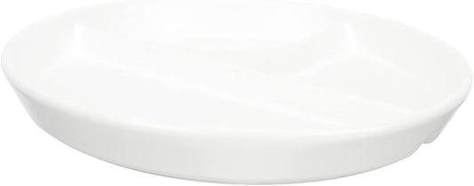 OUNONA Japanese Hand-painted Ceramic Divided Plate 3-Compartment Design Food Serving Dish for Healthy Meals Individual Portion Control for Breakfast Lunch Dinner for Home Use